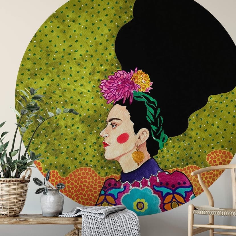 Fototapeta Hülya - Frida w portrecie - Okrągła - tapeta flizelinowa/tapeta flizelinowa samoprzylepna