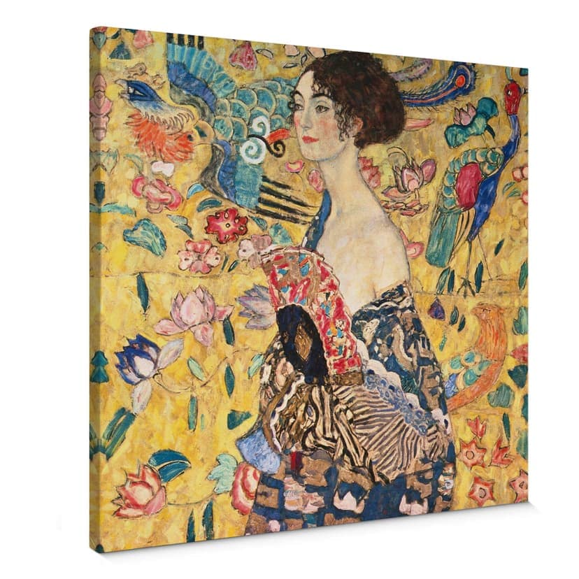 Obraz na płótnie Klimt - Dama z wachlarzem