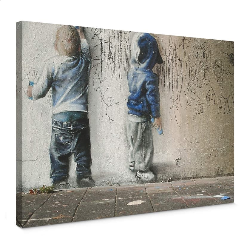 Obraz na płótnie Banksy - Rysunek chłopców