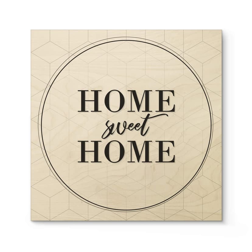 Plakat drewniany Home sweet Home - Square