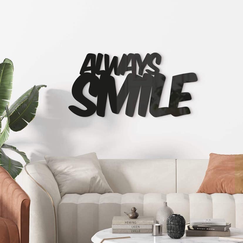 napis 3D Always Smile - dekoracja akrylowa