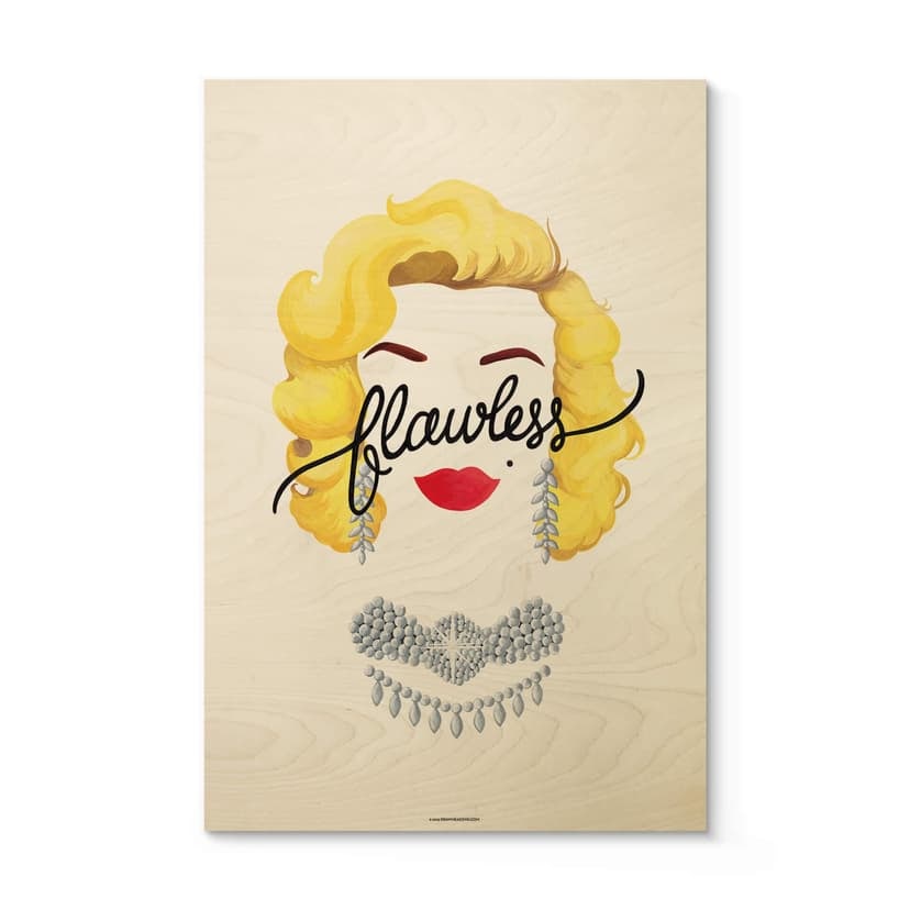 Plakat drewniany Tohmé - Marilyn bez skazy