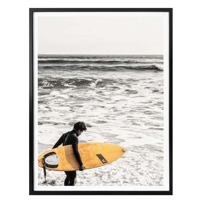 Plakat - Żółta deska surfingowa