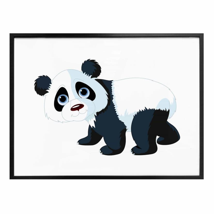 Plakat z biegnącą pandą