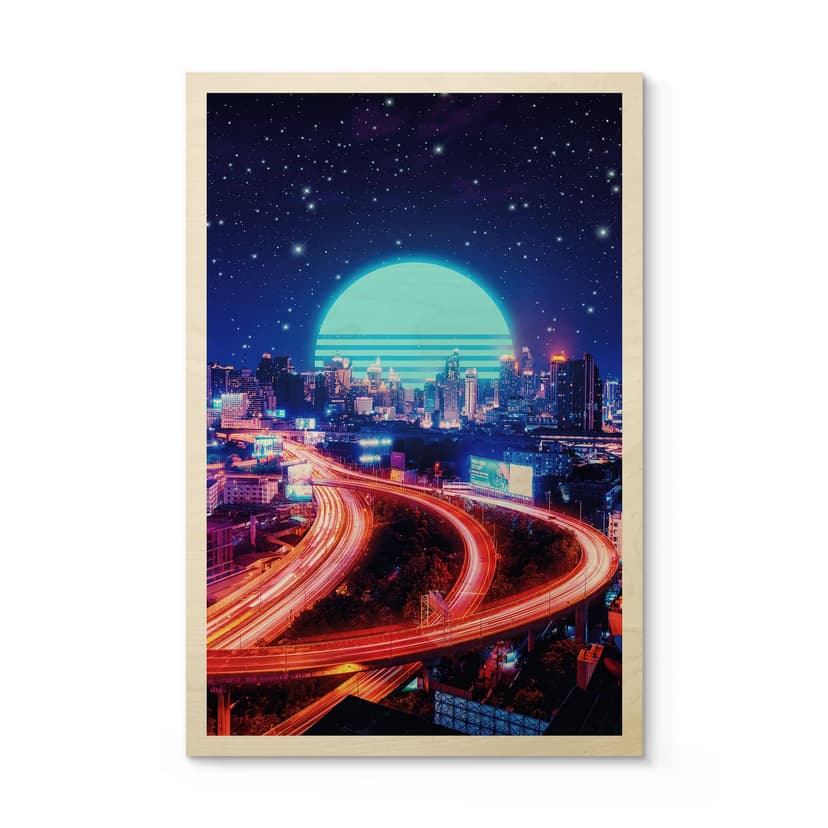 Plakat drewniany Cyber City Bangkok - Takkar