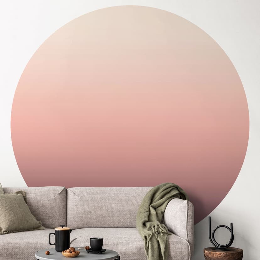 Ombre Sunset - Fototapeta okrągła - tapeta flizelinowa/tapeta flizelinowa samoprzylepna