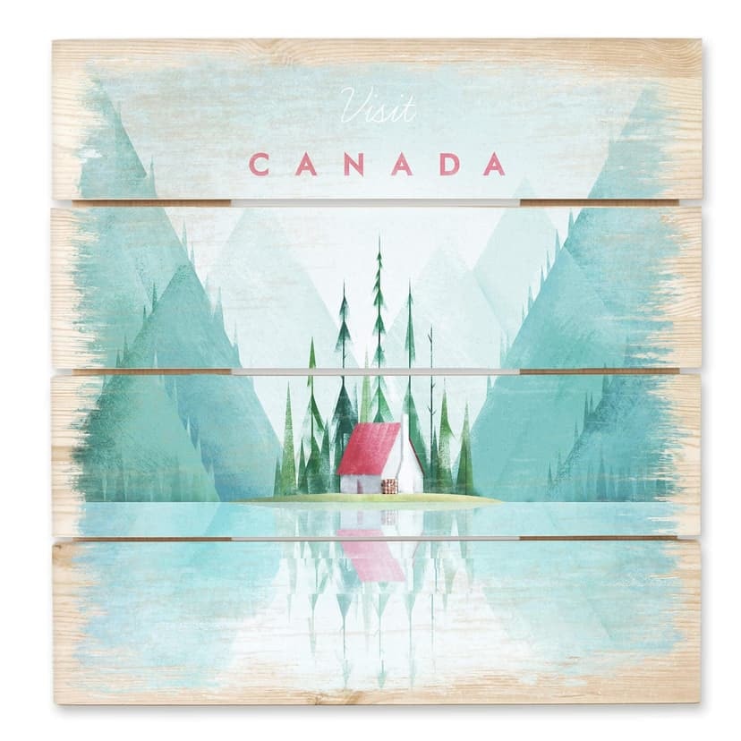 Obraz drewniany Rivers - Kanada - 40x41,5 cm