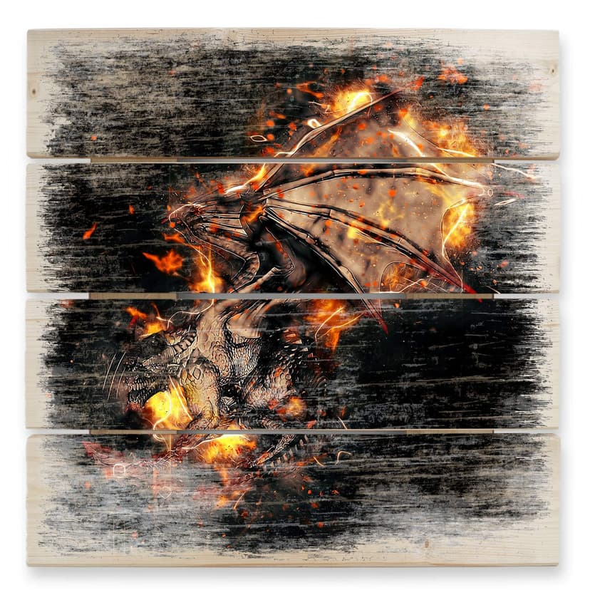 Obraz drewniany Fireflight - 40x41,5 cm
