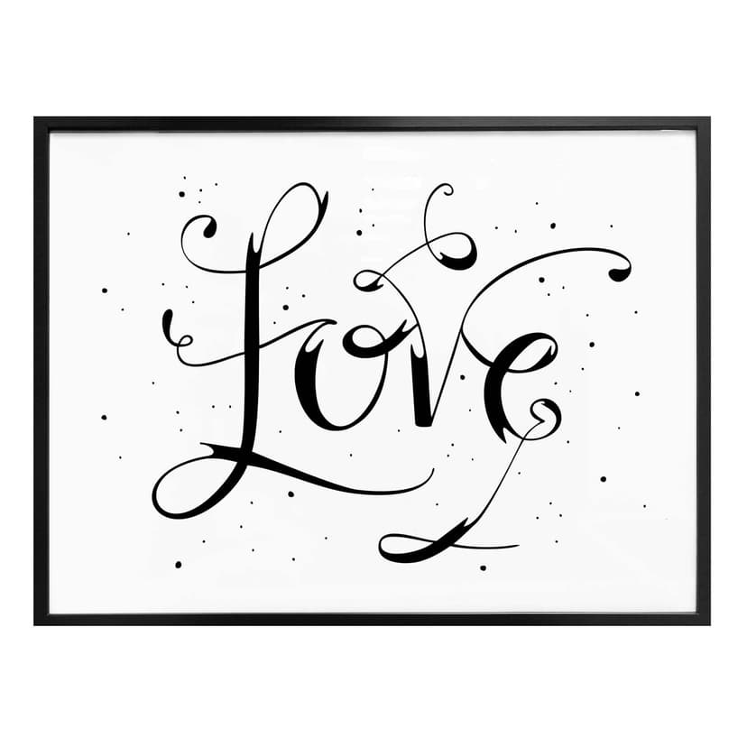 Plakat Handlettering Love - biały