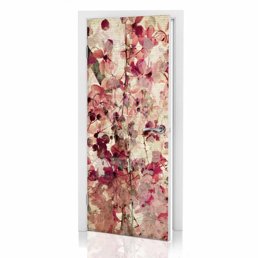 Drzwi z wzorem kwiatowym w stylu vintage 91x200 cm