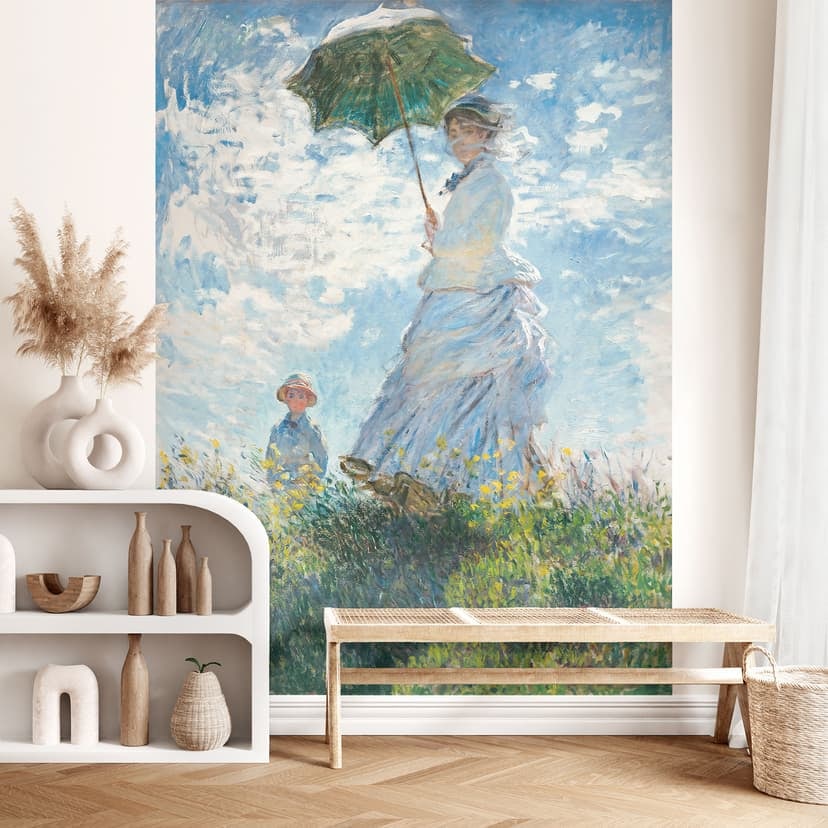 Fototapeta Monet - Kobieta z parasolem - Madame Monet i jej syn