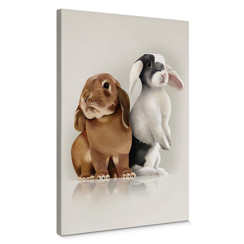 Brązowy obraz na płótnie - Bunny Love
