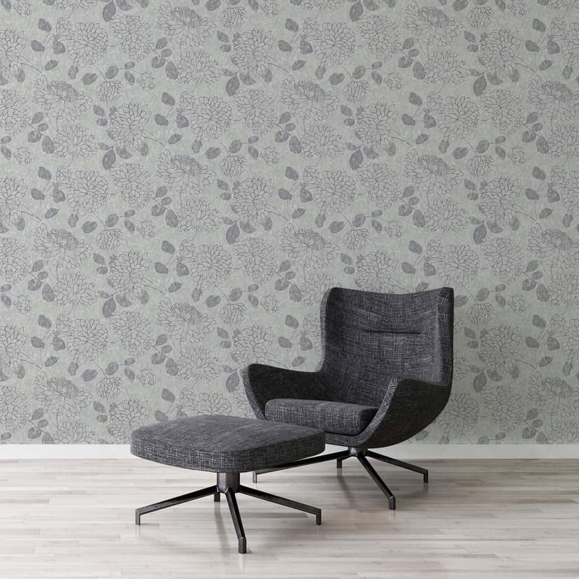 Tapeta Floral Grey Silver - tapeta z włókniny A.S. Création