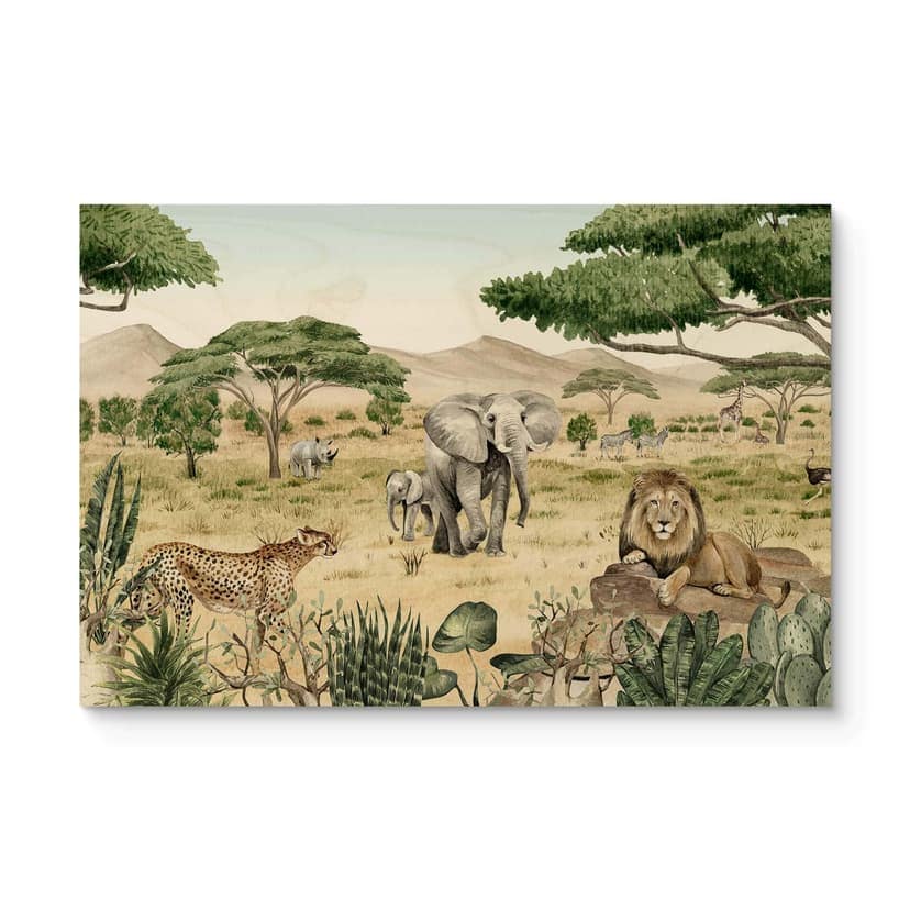 Plakat drewniany Kikki Belle - Sawanna