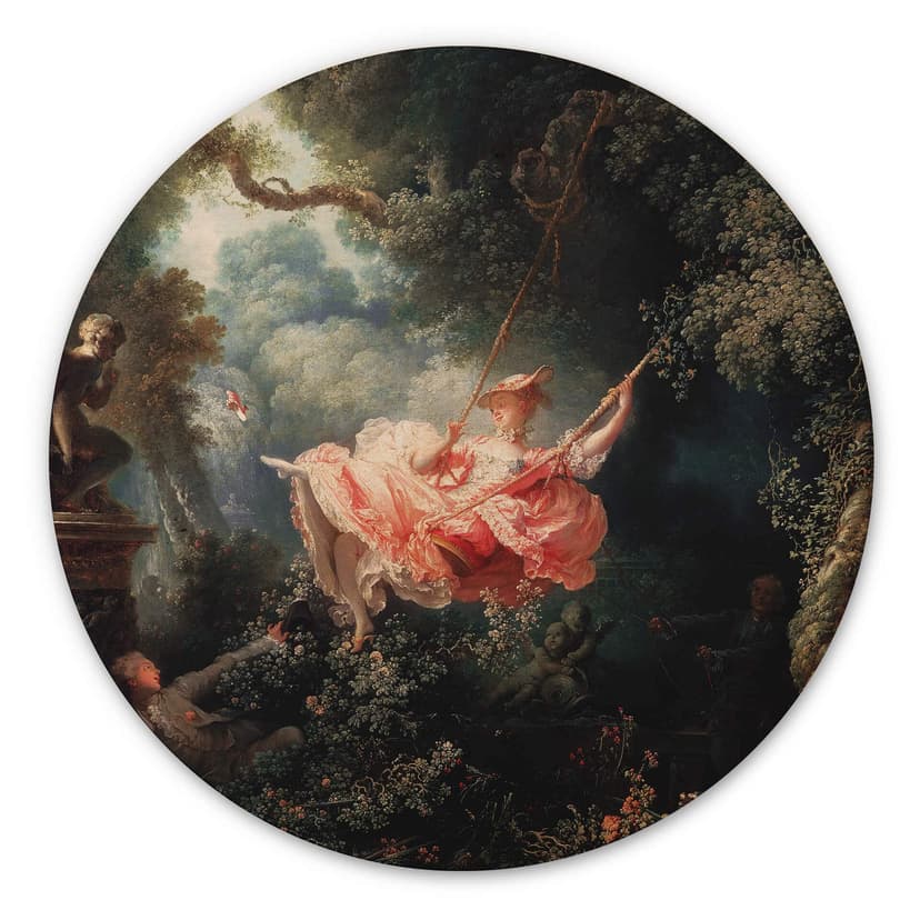 Obraz drewniany Fragonard - Huśtawka - Okrągły
