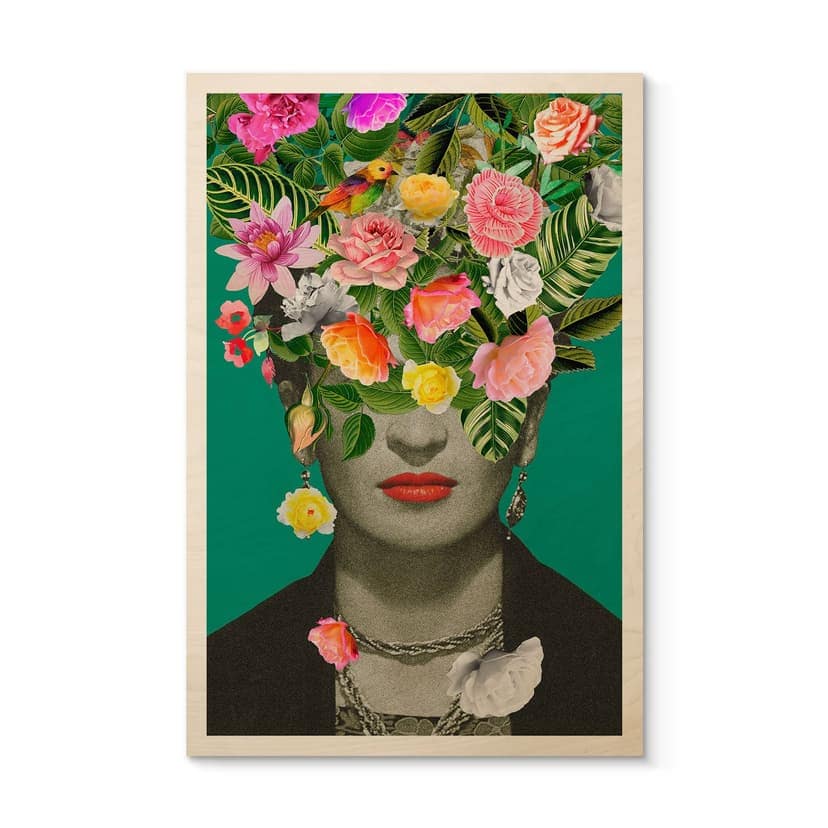 Plakat drewniany Frida Floral - Frida Floral Studio
