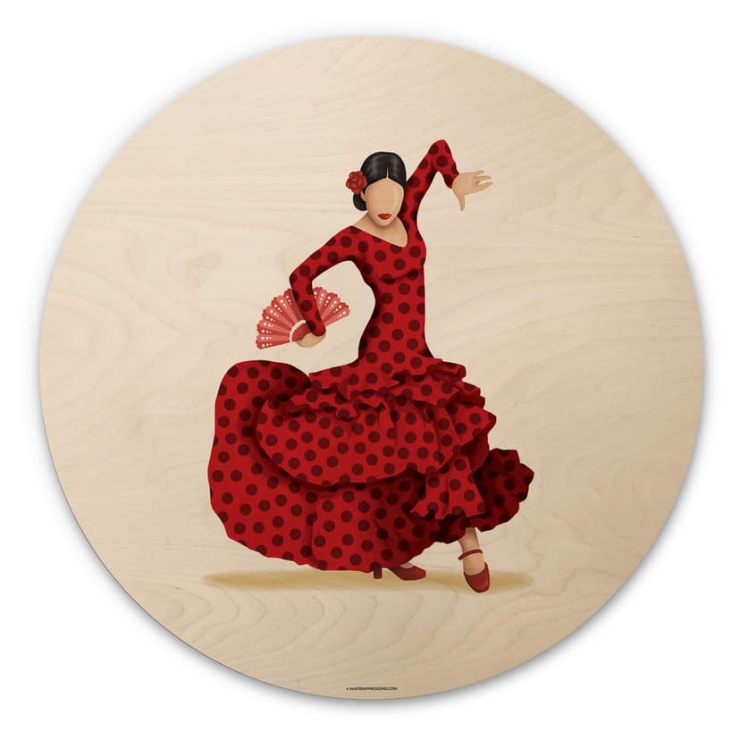 Obraz drewniany Tohmé - Flamenco - Okrągły
