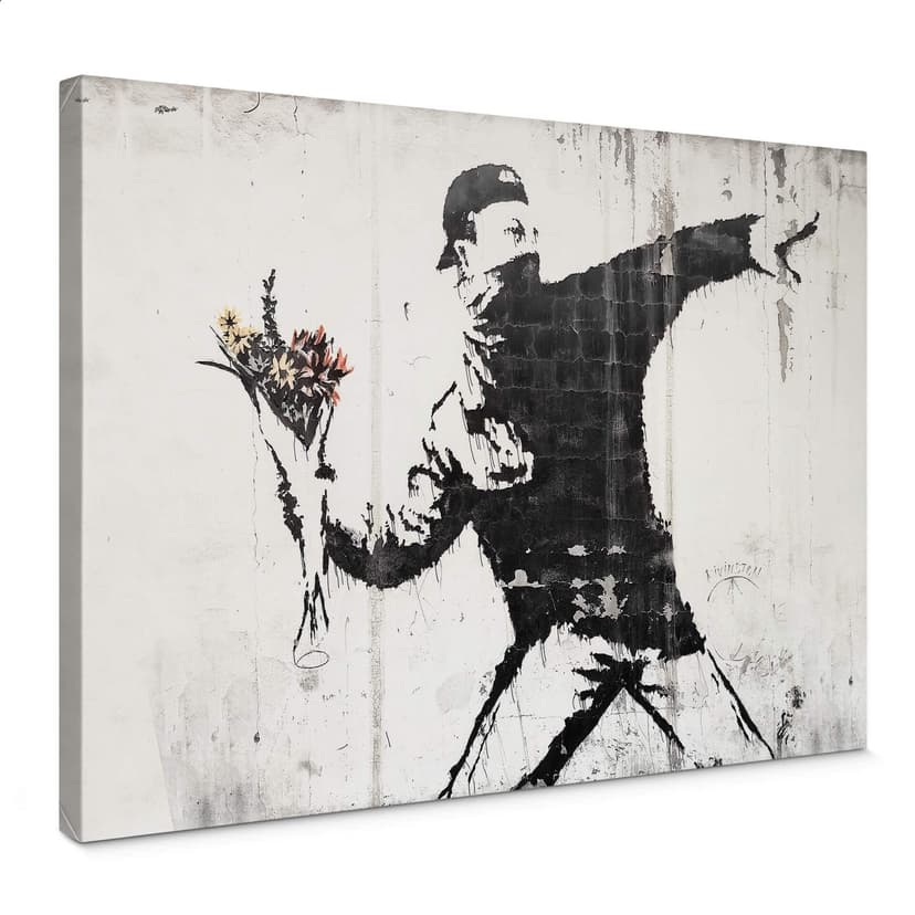 Obraz na płótnie Banksy - Miotacz kwiatów