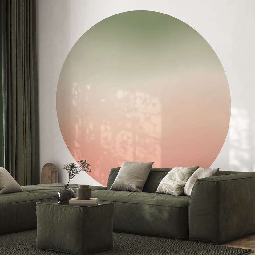 Ombre - Arbuz - Fototapeta okrągła - tapeta flizelinowa/tapeta flizelinowa samoprzylepna