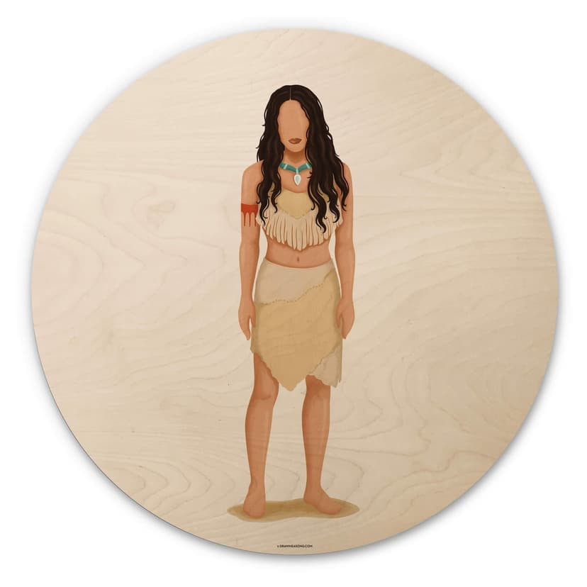 Obraz drewniany Tohmé - Pocahontas - Okrągły