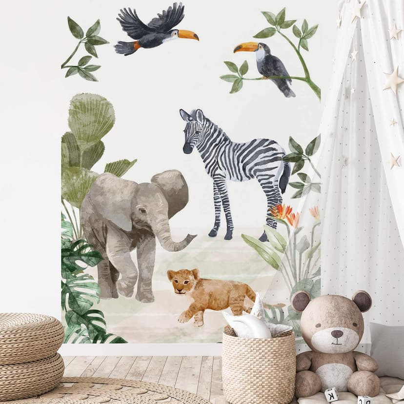 Goed Blauw - Fototapeta Jungle babies