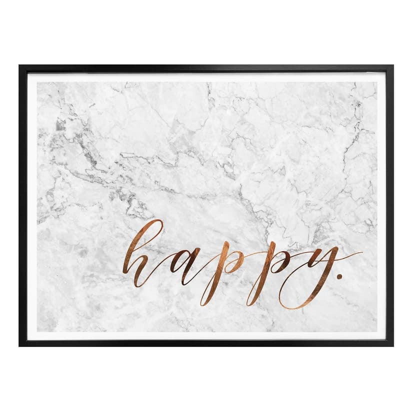 Plakat o wyglądzie miedzi - Happy