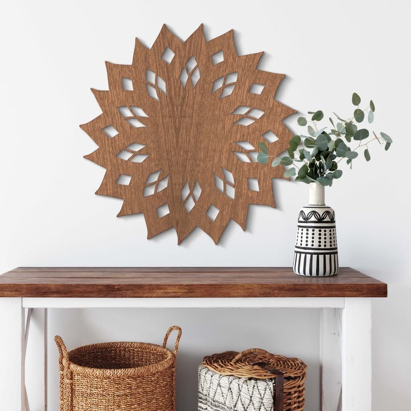 Wood Art Mahogany - Mandala Sun 02