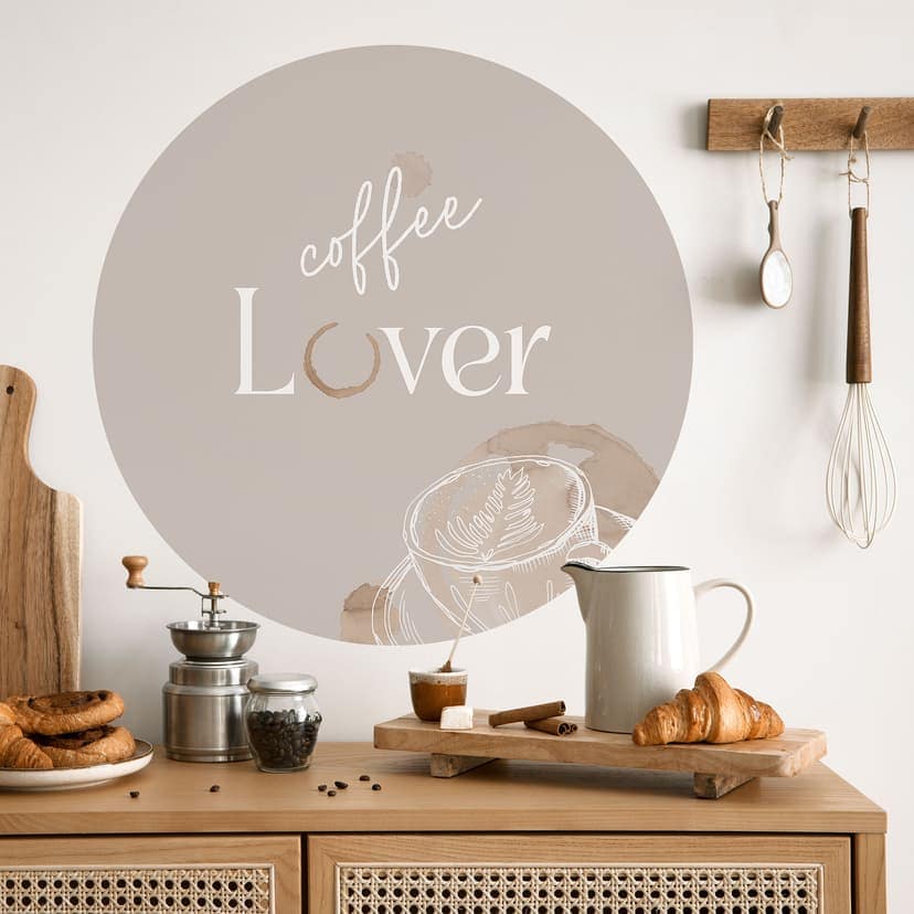 Naklejka na ścianę Coffee Lover - okrągła