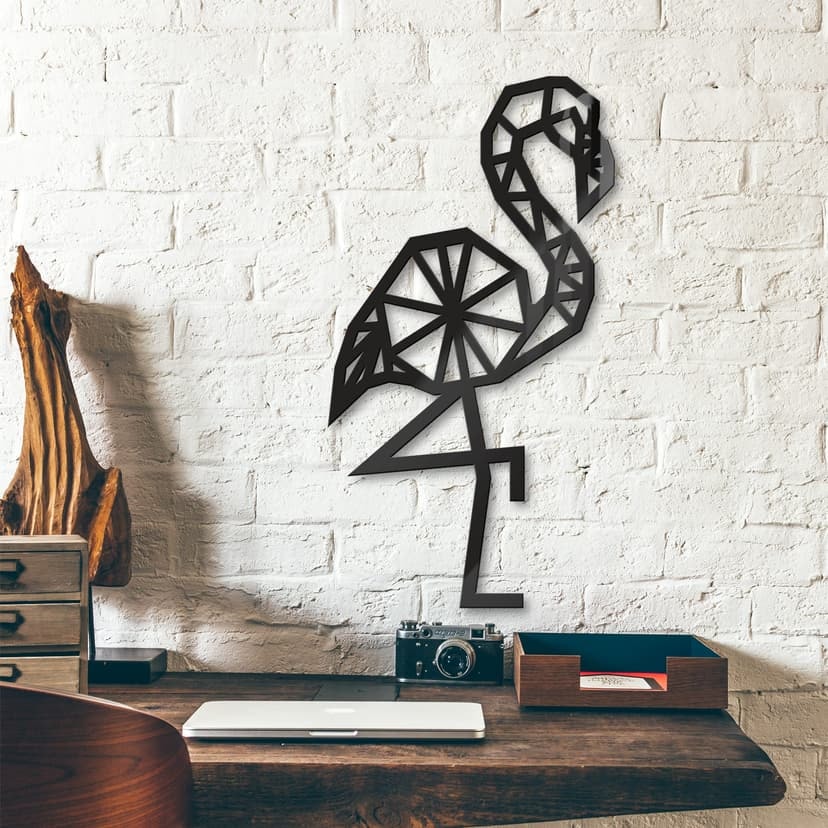 Akrylowa dekoracja origami flamingo