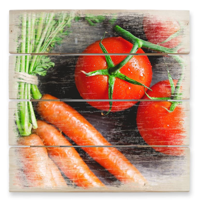Obraz drewniany Fresh Cooking - 40x41,5 cm