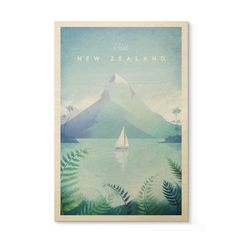Plakat drewniany Rivers - Nowa Zelandia
