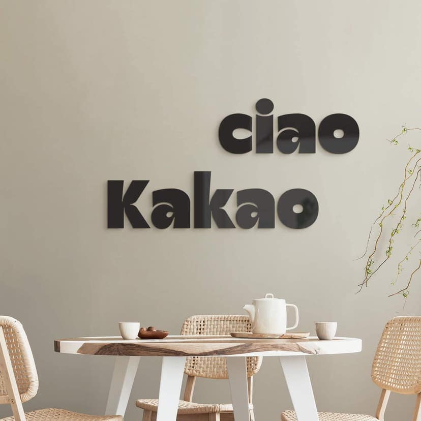 Dekoracja ścienna z napisem Ciao Kakao - dekoracja akrylowa
