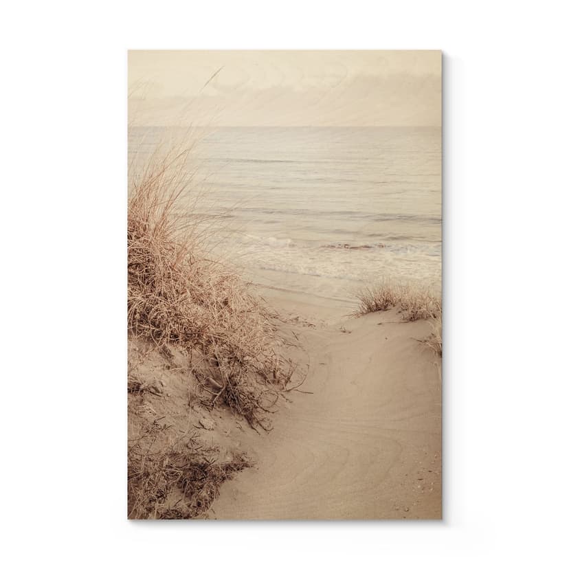 Plakat drewniany wydmy na plaży - 1X Studio