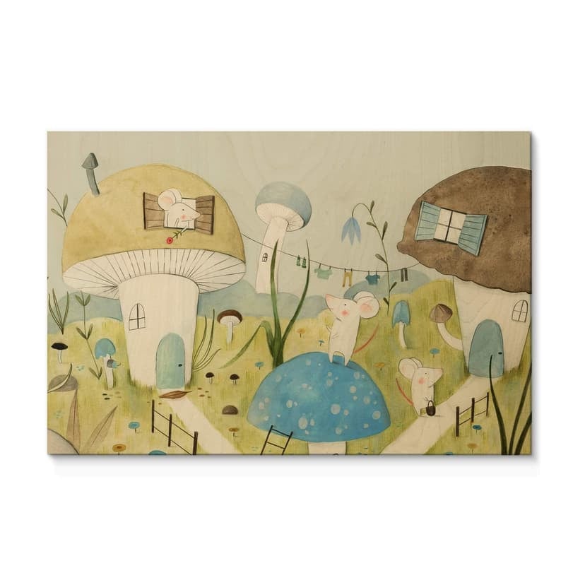 Plakat drewniany Loske - Miasto myszy