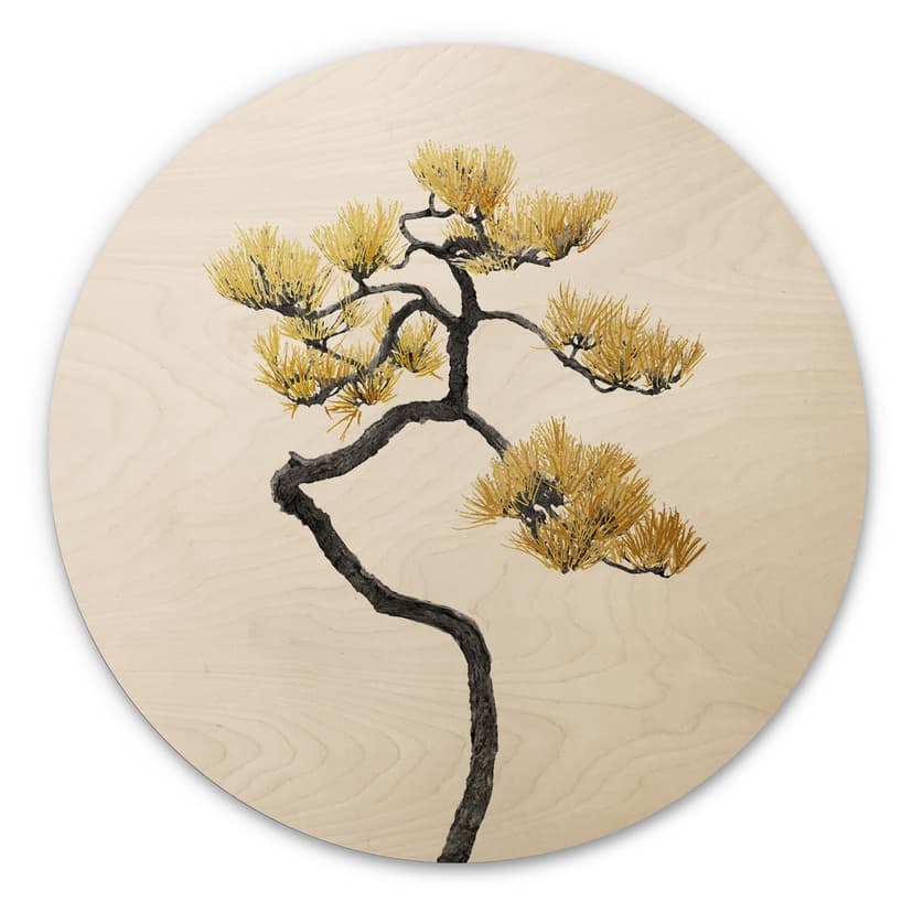 Obraz drewniany Bonsai w równowadze - Amini - Okrągły