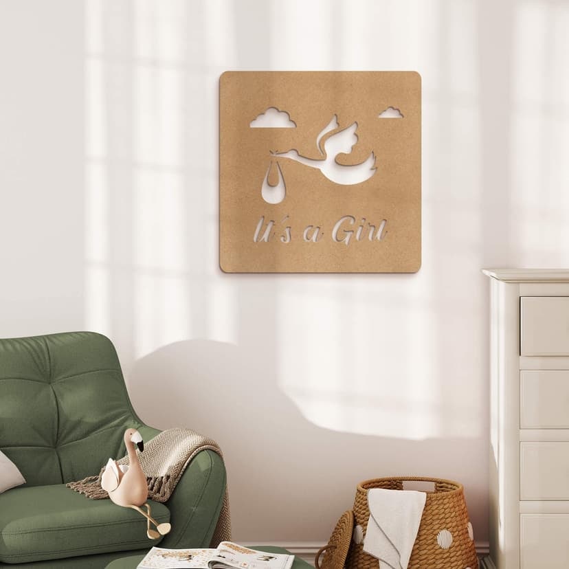 Dekoracja MDF dla dziecka - It's a Girl