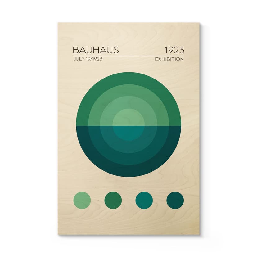 Plakat drewniany Bauhaus Mavi Daire - Tunaboylu