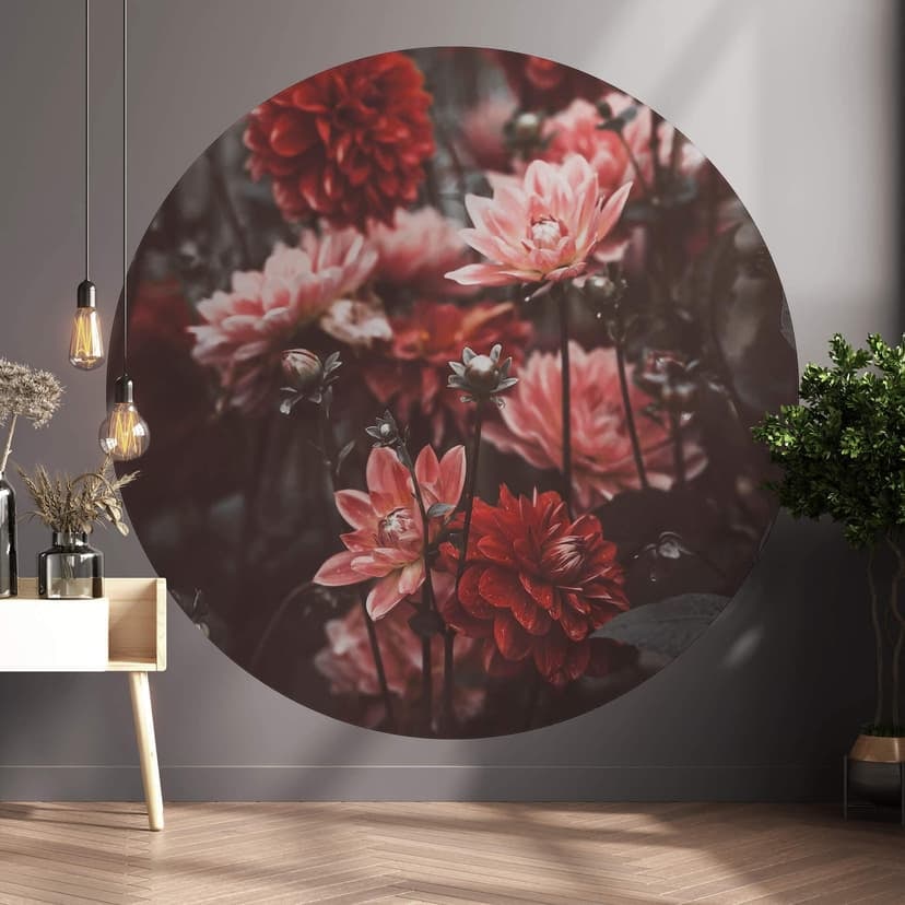 Annie - Letnie kwiaty - Fototapeta okrągła - tapeta flizelinowa/tapeta flizelinowa samoprzylepna