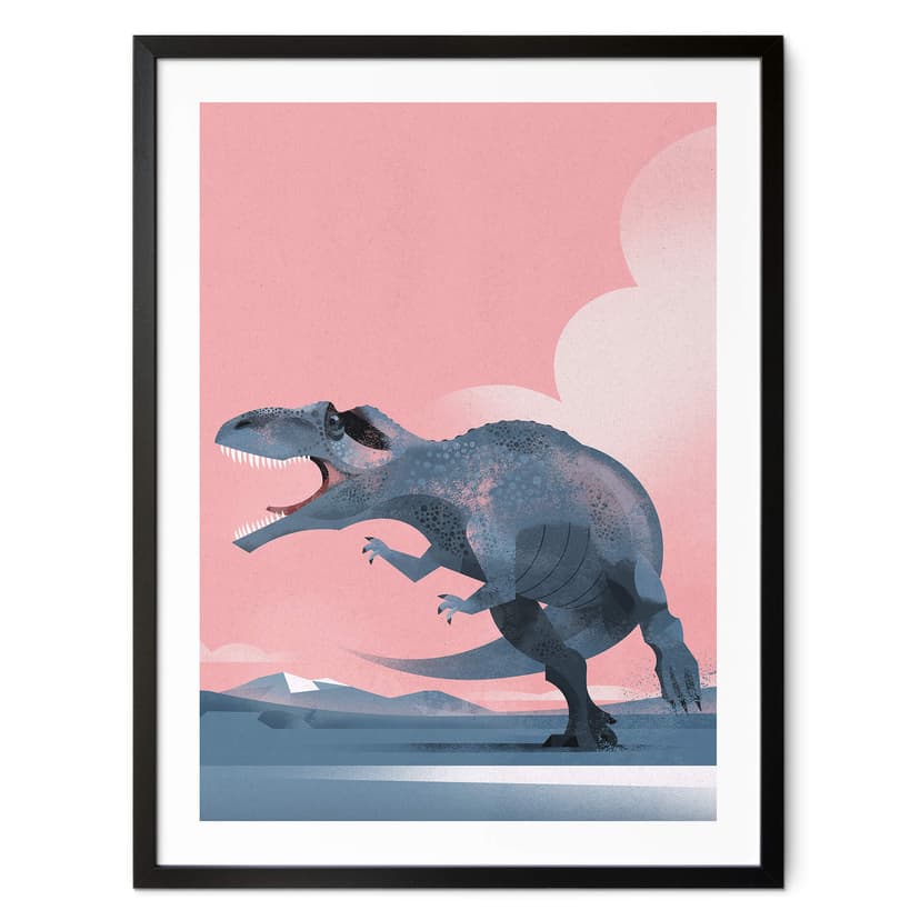 Plakat Dinozaur Giganotosaurus - plakat dla dzieci - brązowy