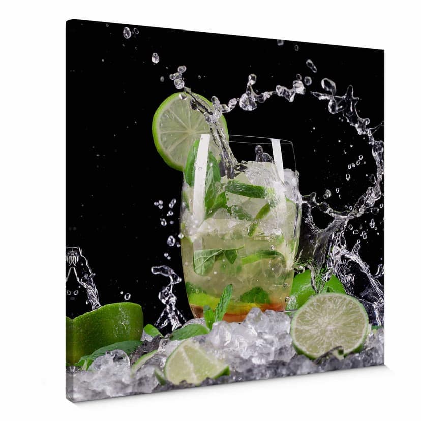 Obraz na płótnie Splashing Mojito - kwadrat