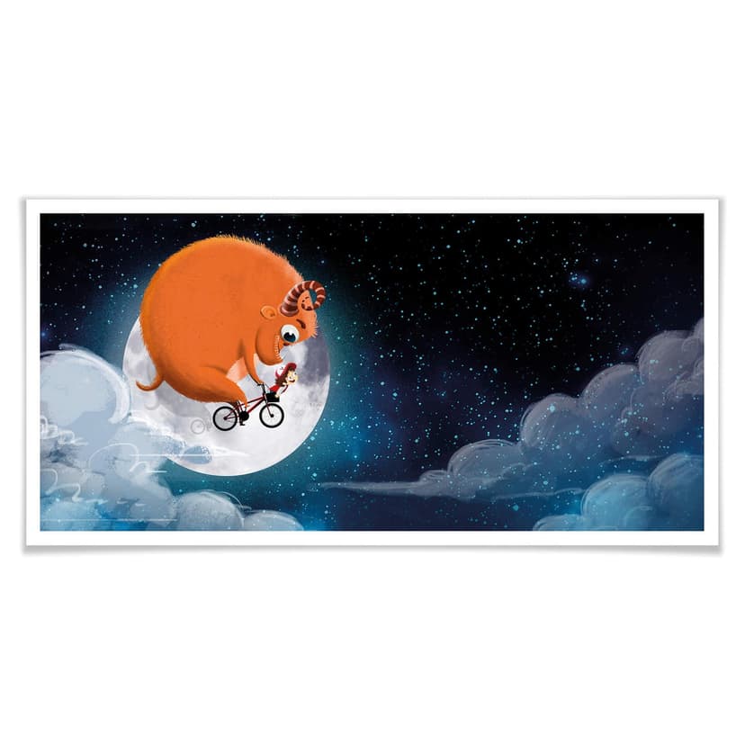 Plakat Przejażdżka rowerowa nocą