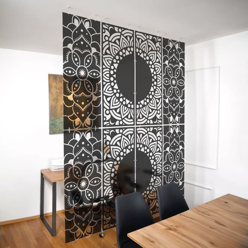 Rozdzielacz pokoju, ekran, wiszący ekran prywatności Mandala ornament