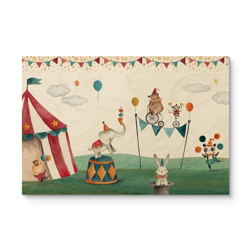 Plakat drewniany Oliver Robins - Szalony cyrk