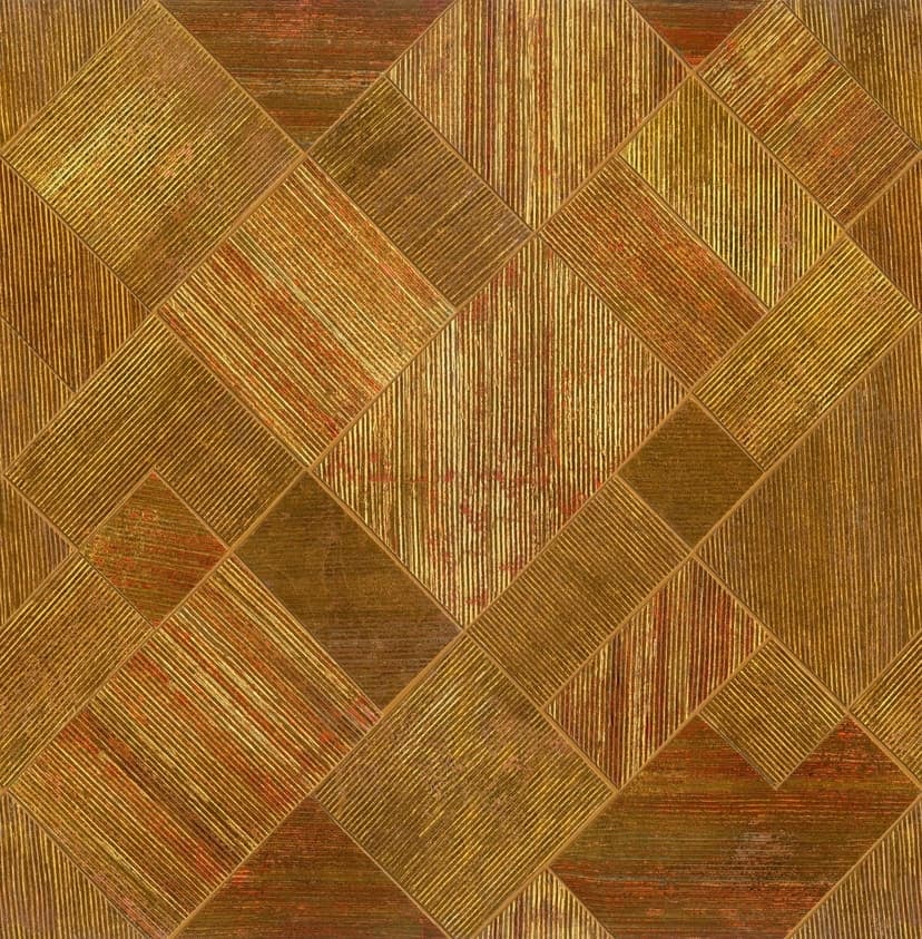 Fototapeta Geometryczny wzór w złote i oliwkowe pasy z teksturą tekstylną 2,7 x 2,65 m