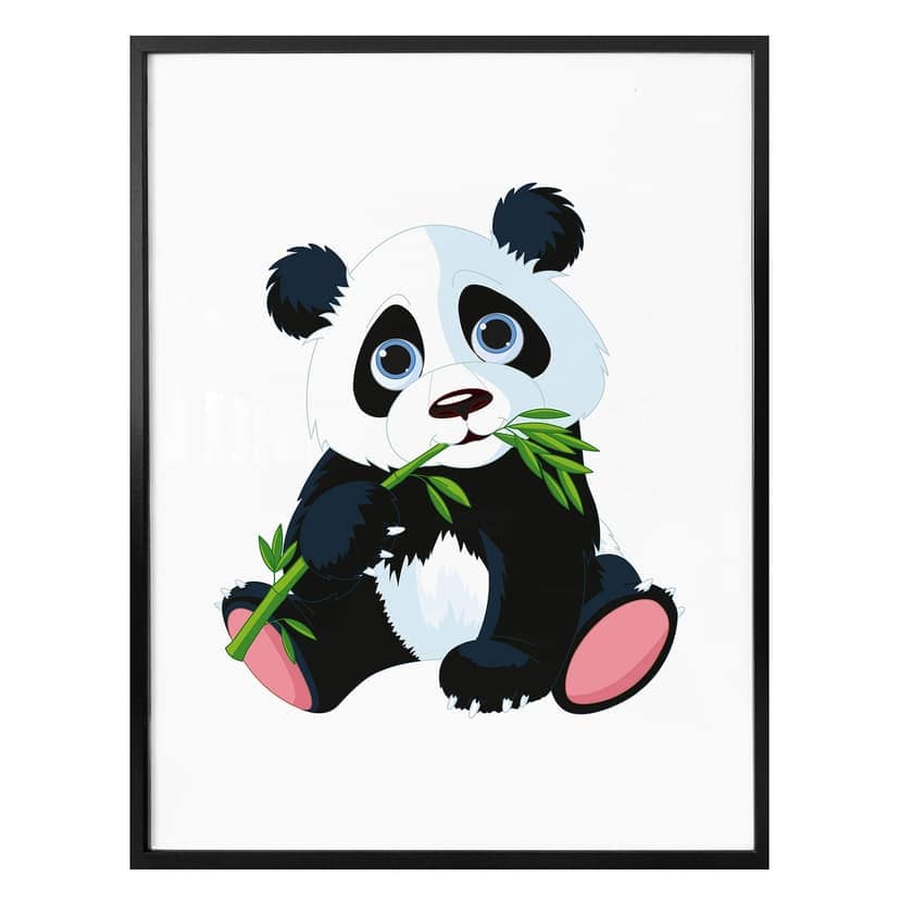 Plakat z podjadającą pandą