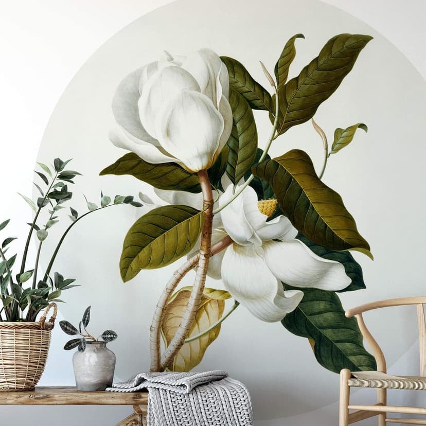 Fototapeta Ehret - Magnolia - Okrągła - tapeta flizelinowa/tapeta flizelinowa samoprzylepna
