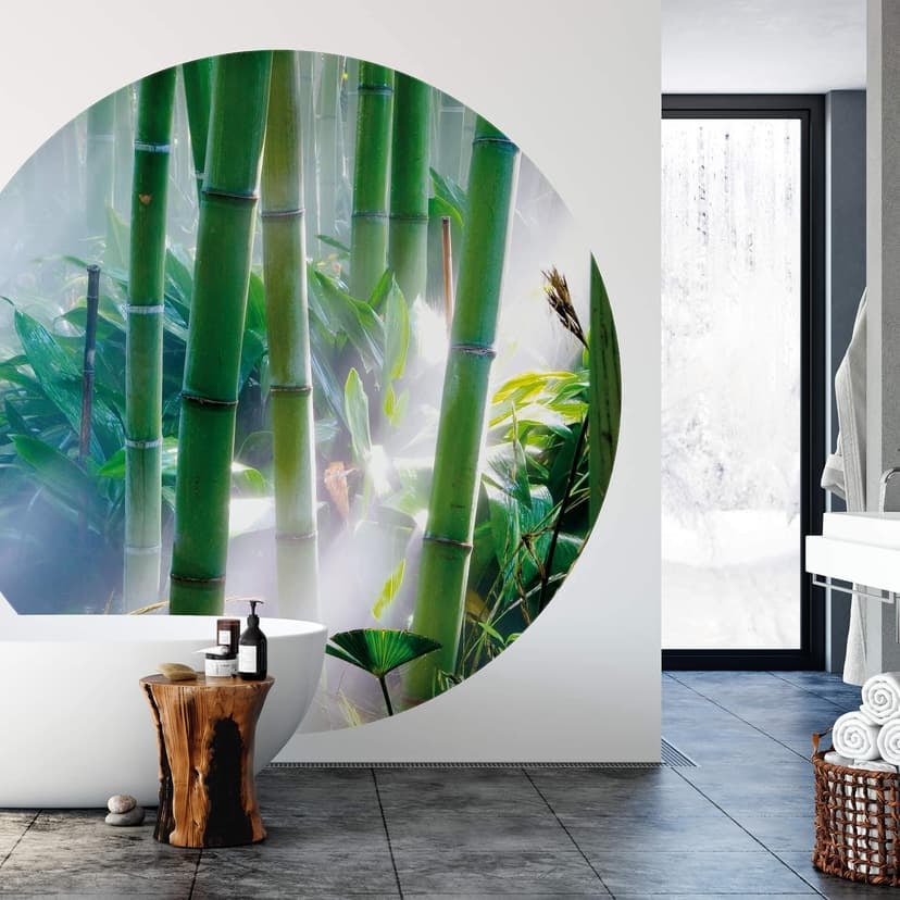 Bamboo Forest - Fototapeta okrągła - tapeta flizelinowa/tapeta flizelinowa samoprzylepna