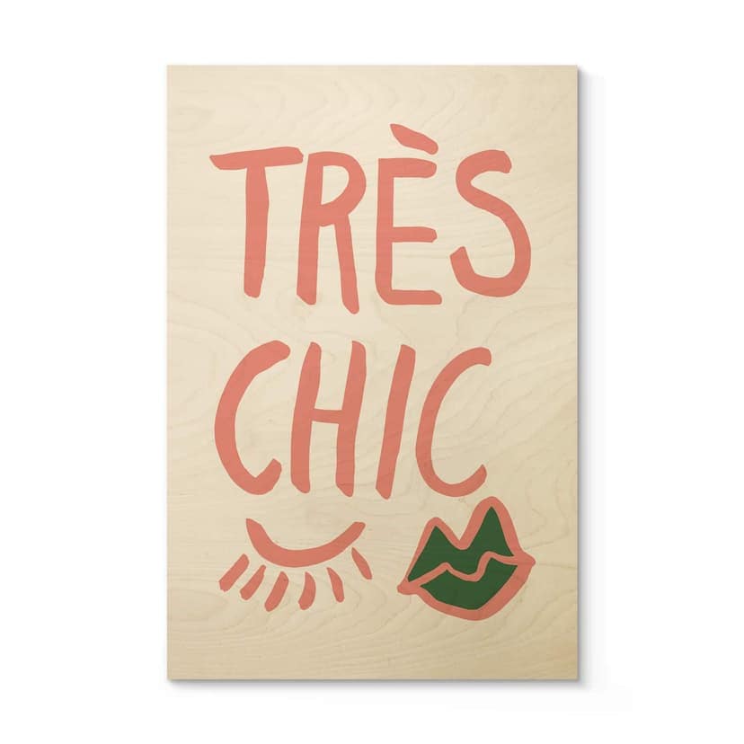 Plakat drewniany 1X Studio - Très chic