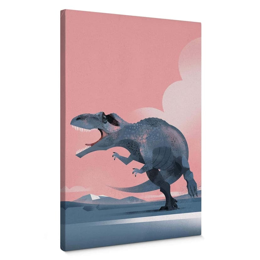 Obraz na płótnie do pokoju dziecięcego - Dino Giganotozaur - Brązowy