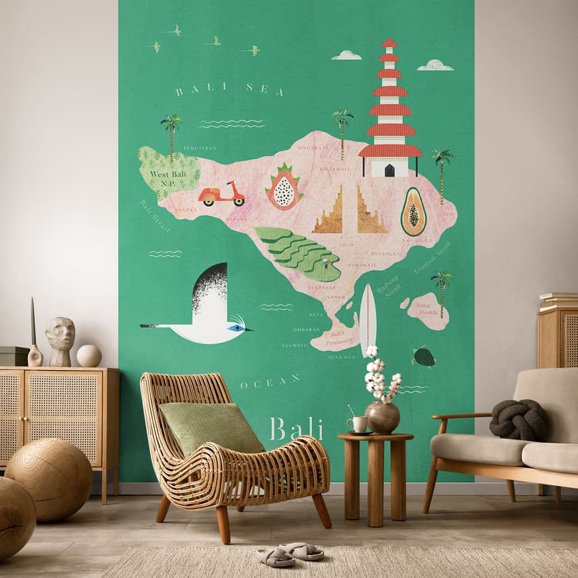 Fototapeta mapa Bali - Rzeki